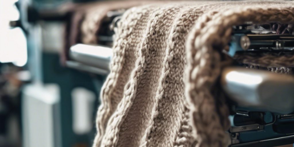 Cable-knit panel on a knitting machine