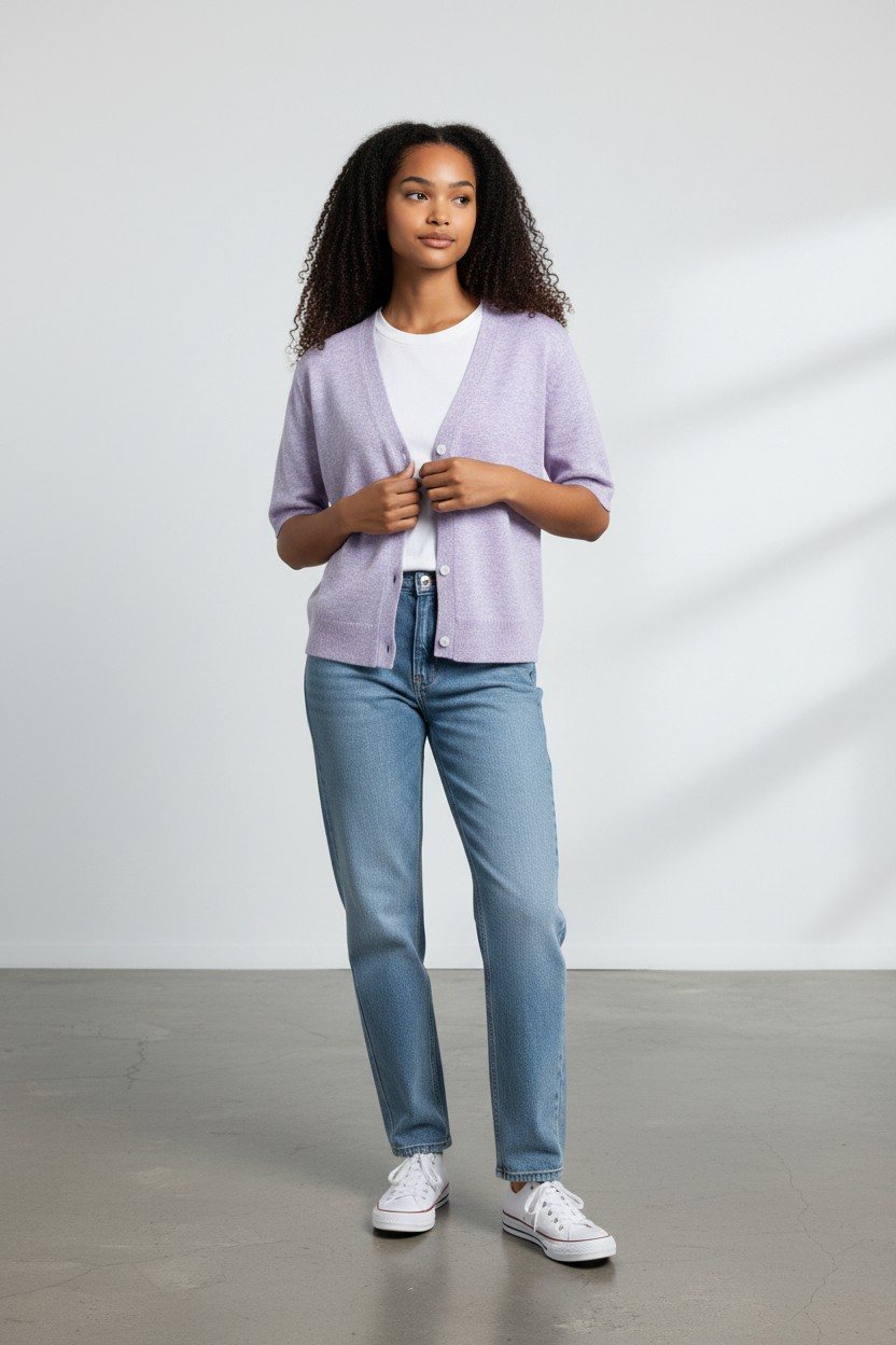 Women’s — Cropped lilac cardigan