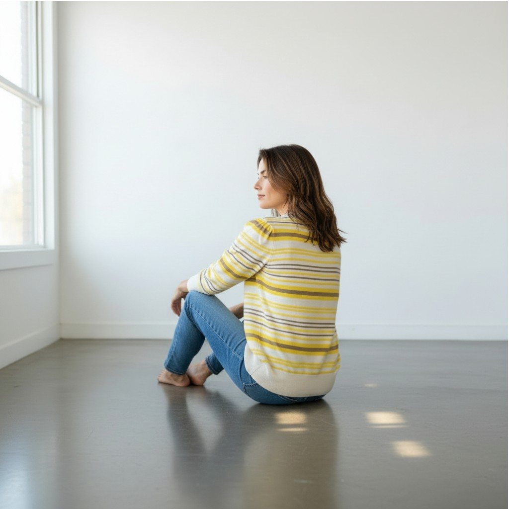 Women’s — Striped crew-neck knit